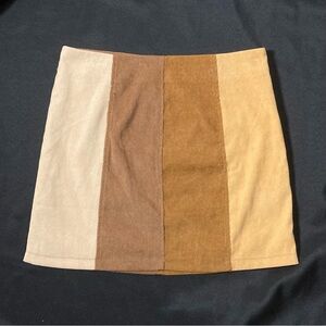 Altar’d State Colorblock Corduroy Mini Skirt Size Large